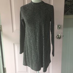 gray mock neck shift dress
